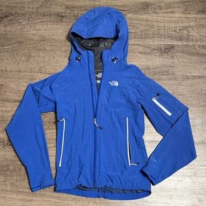 The North Face Cobalt Blue Hooded Rain Type Jacket